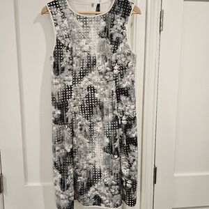 Marc New York Andrew Marc sleeveless dress black whit grey size 12
